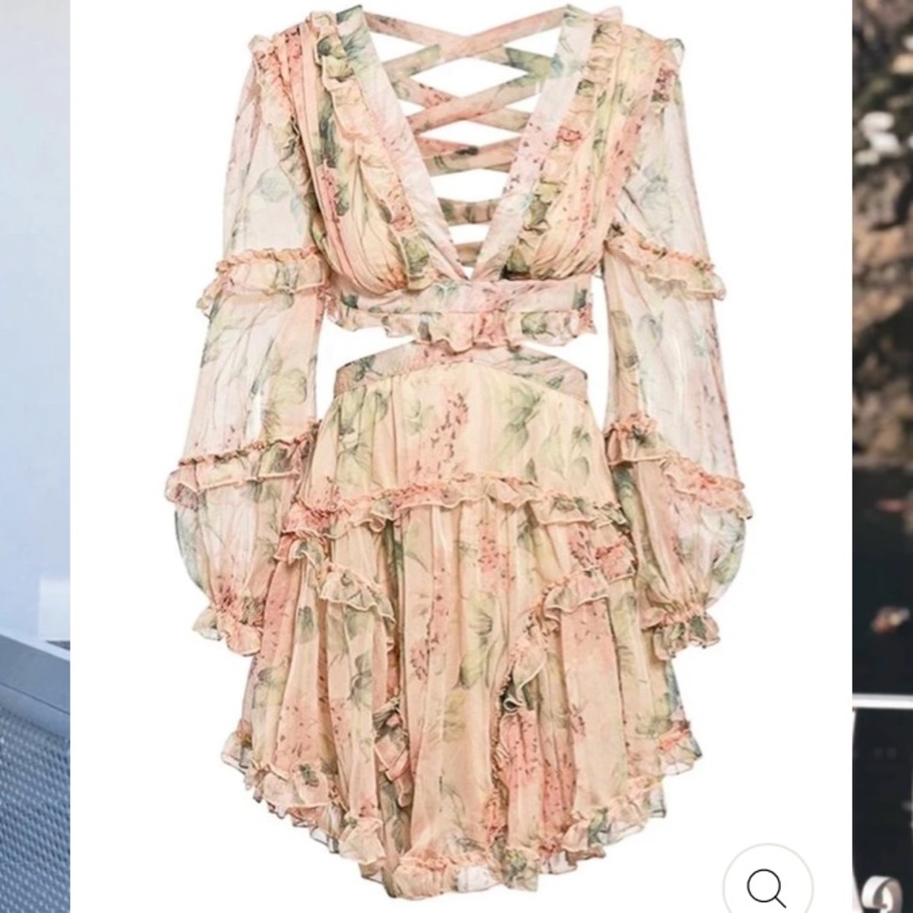 NWT Slayla pink floral corset mini dress